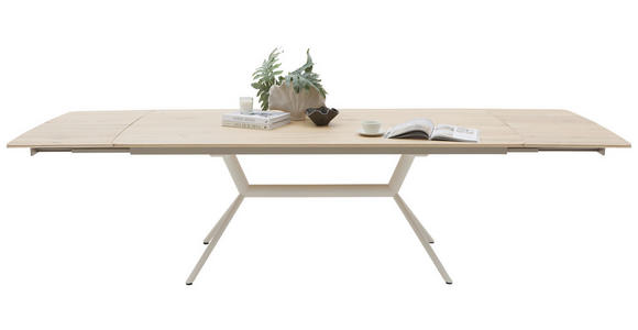 ESSTISCH      - Eiche Bianco/Creme, Design, Holz/Metall (200/100/76cm) - Valnatura