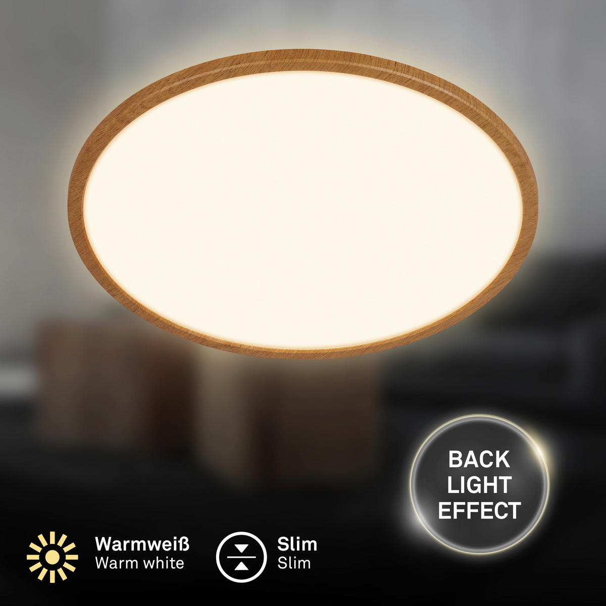 LED-PANEEL Tava Wood 42/3 cm   - Hellbraun, MODERN, Kunststoff (42/3cm)