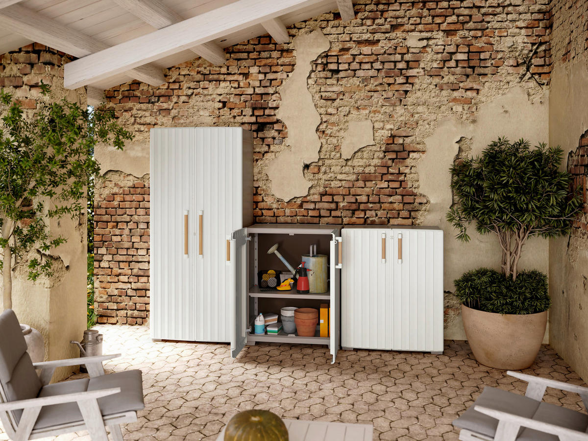 MEHRZWECKSCHRANK 80/98/45 cm  in Sandfarben, Beige  - Sandfarben/Beige, Basics, Kunststoff (80/98/45cm) - MID.YOU