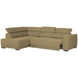 ECKSOFA in Struktur Olivgrün  205/284 cm  - Schwarz/Olivgrün, Design, Kunststoff/Textil (205/284cm) - Xora