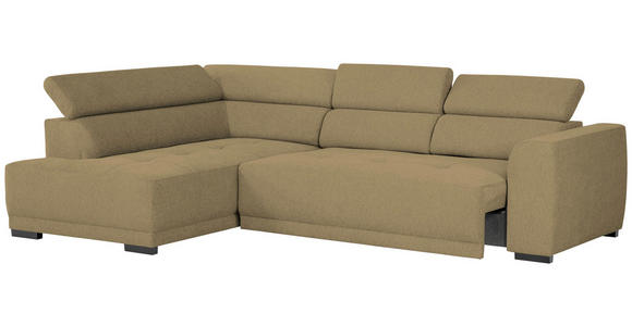 ECKSOFA in Struktur Olivgrün 205/284 cm - Schwarz/Olivgrün, Design, Kunststoff/Textil (205/284cm) - Xora