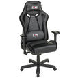 GAMINGSTUHL  in Lederlook, Mikrofaser Schwarz  - Schwarz, Design, Kunststoff/Textil (72/128-138/72cm) - Xora