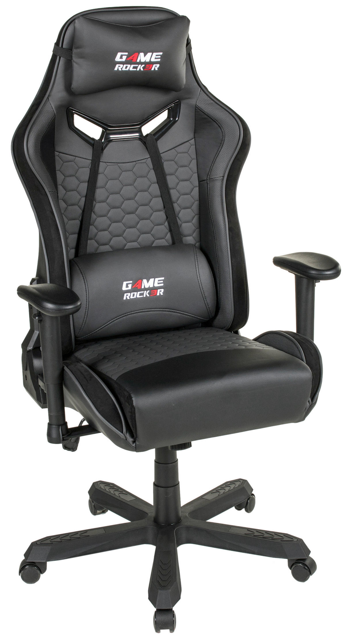 SCAUN DE GAMING  in imitație piele, microfibră negru  - negru, Design, plastic/textil (72/128-138/72cm) - Xora