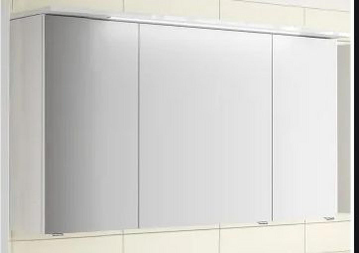 TÜKRÖS SZEKRÉNY 120/70,3/17 cm  - króm/fehér, Design, faalapú anyag/Üveg (120/70,3/17cm) - Sadena