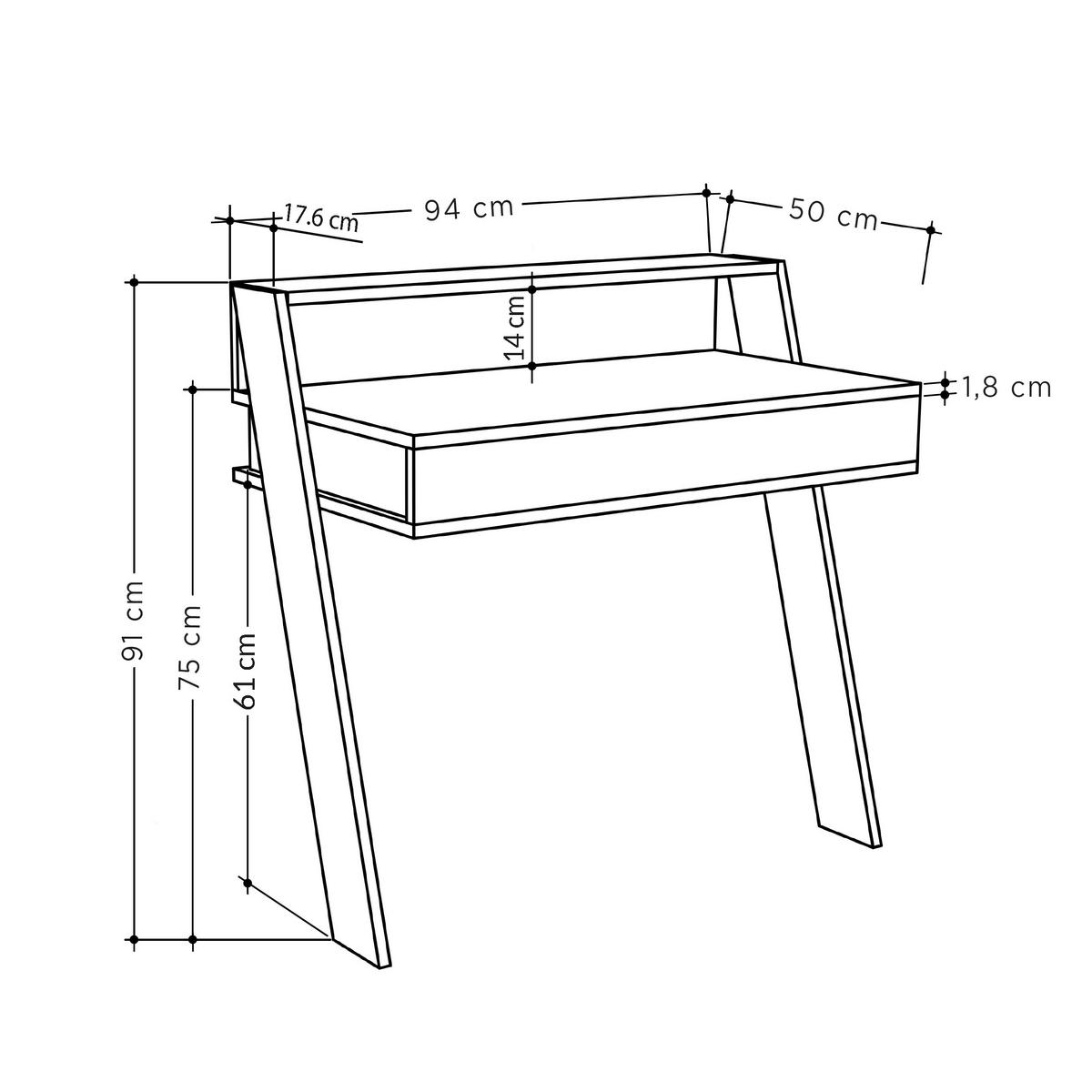 SCHREIBTISCH  in Anthrazit, Weiss  - Weiss/Anthrazit, Design, Holzwerkstoff (94/91/50cm) - Livetastic