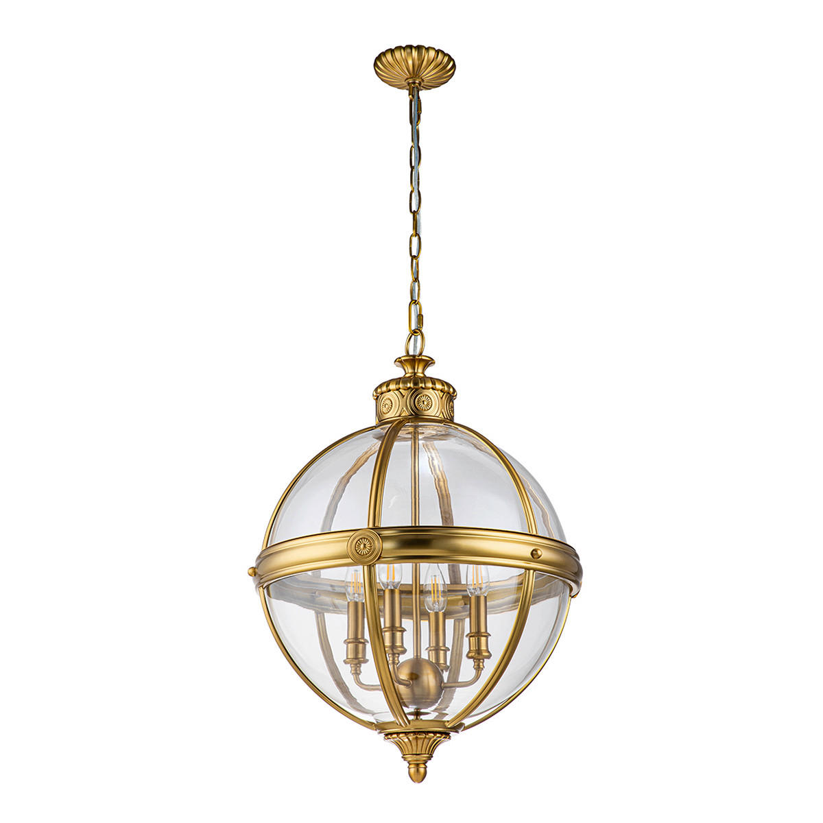 TAKKRONA Elstead Adams 49.8/83.2 cm  - mässingsfärgad, Klassisk, metall/glas (49.8/83.2cm) - Elstead Lighting