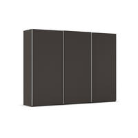 SCHWEBETÜRENSCHRANK 301/223/69 cm,  in Graphitfarben, Alufarben, 3 Tür(en)  - Alufarben/Graphitfarben, Basics, Holzwerkstoff/Metall (301/223/69cm) - Rauch Möbel