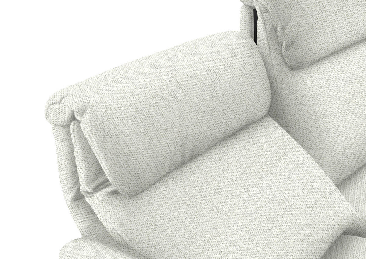 TRAPEZSOFA in Flachgewebe Weiss  - Weiss/Schwarz, Konventionell, Textil/Metall (219/107/97cm) - Pure Home Comfort