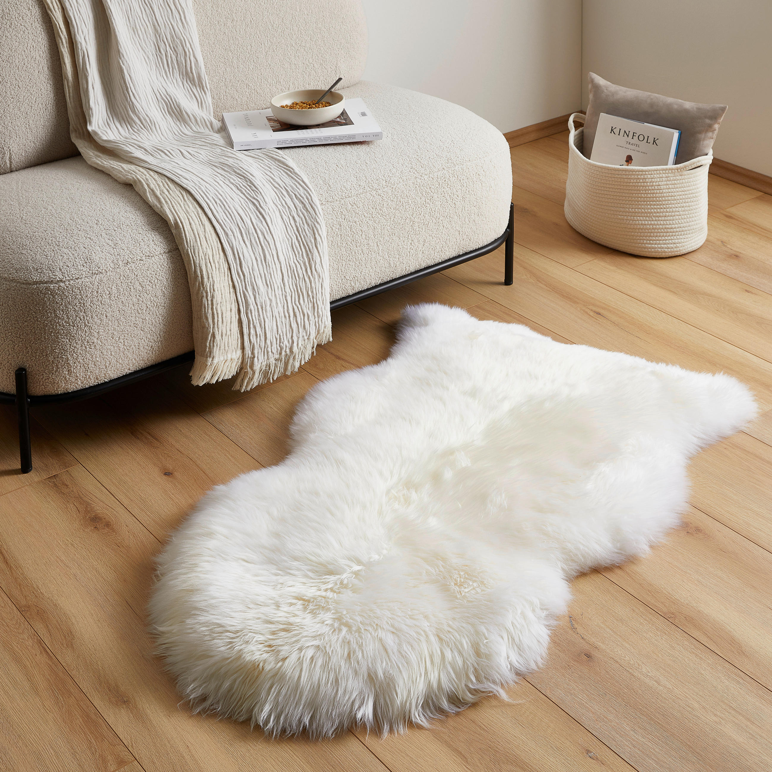 FÅRSKINN 65-70/100-105 cm Adelaide  - vit, Natur, päls (65-70/100-105cm) - Linea Natura