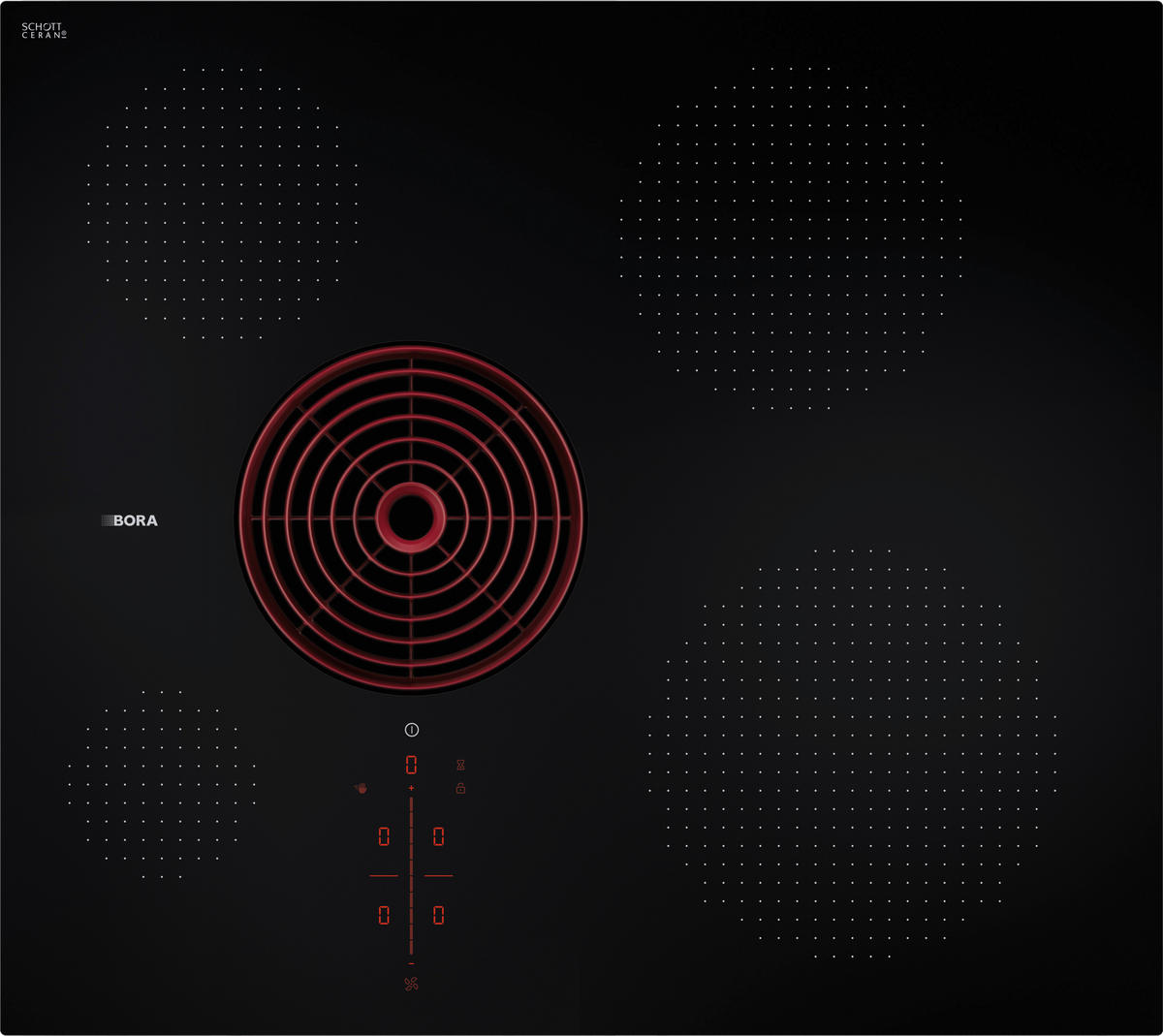KOCHFELD-DUNSTABZUG-KOMBI PURSU  - Schwarz, Basics, Glas/Metall (58/51,5/19,9cm) - Bora