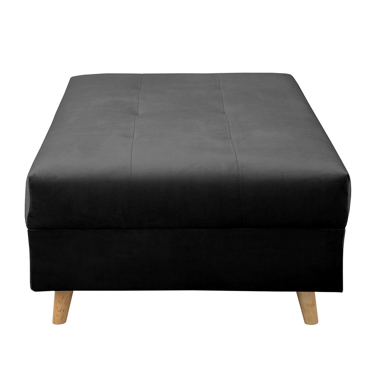 ECKSOFA inkl. Hocker Ariella Schwarz Samt Rückenkissen, Hocker  - Schwarz/Naturfarben, Design, Holz/Textil (231/161cm) - Livetastic