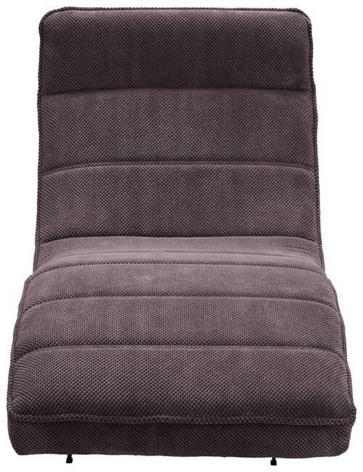 RELAXLIEGE in Webstoff Taupe  - Taupe/Schwarz, Design, Textil/Metall (78/83/168cm) - Welnova