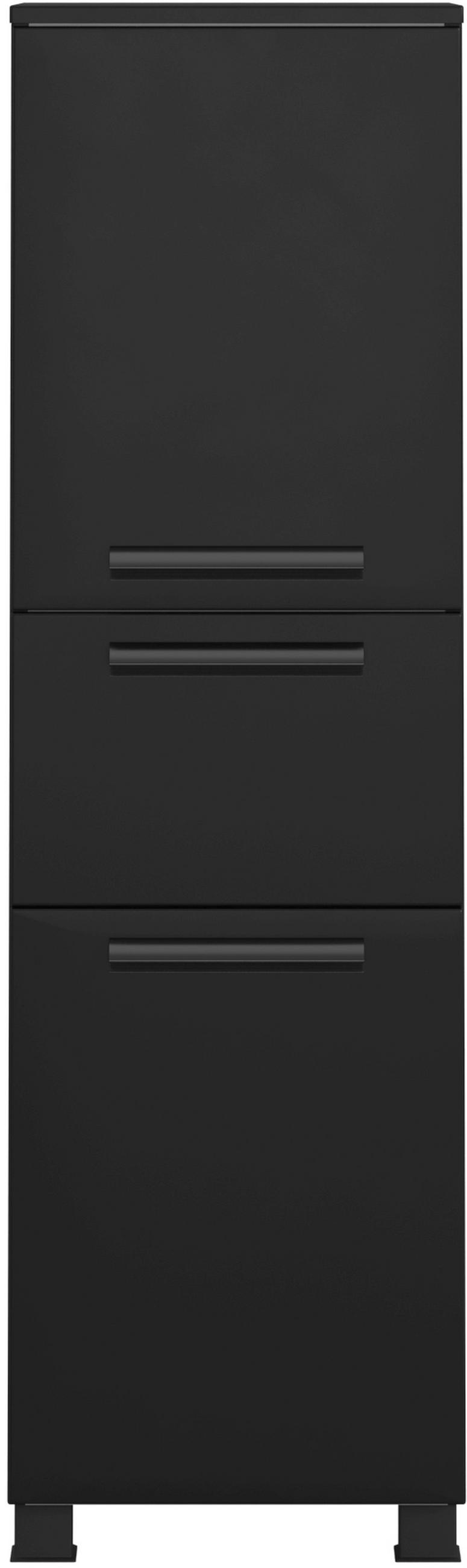 MIDISCHRANK 40/130/35 cm  - Schwarz, KONVENTIONELL, Holzwerkstoff/Kunststoff (40/130/35cm) - Xora