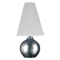 STOLNÍ LAMPA, E27, 35/70 cm  - bílá/barvy stříbra, Konvenční, textil/keramika (35/70cm)