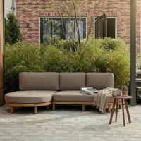 LOUNGEGARNITUR  100/300 cm  Akazie massiv  - Sandfarben, MODERN, Holz/Textil (100/300cm) - Livetastic
