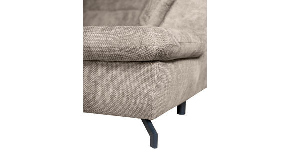 WOHNLANDSCHAFT Beige Struktur  - Beige/Schwarz, KONVENTIONELL, Textil/Metall (188/357/253cm) - Carryhome
