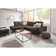 ECKSOFA in Chenille Dunkelbraun  240/308 cm  - Dunkelbraun/Schwarz, Design, Textil/Metall (240/308cm) - Xora