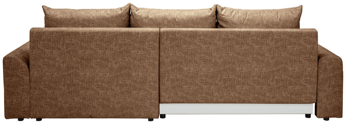 ECKSOFA Braun Mikrofaser  - Schwarz/Braun, KONVENTIONELL, Kunststoff/Textil (295/169cm) - Carryhome
