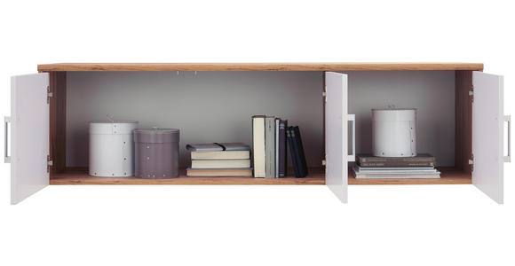 AUFSATZSCHRANK - Eichefarben/Silberfarben, KONVENTIONELL, Holzwerkstoff/Kunststoff (157/43/54cm) - Xora