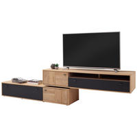 LOWBOARD  in 306/70/50 cm  - Eiche Bianco/Anthrazit, Design, Glas/Holz (306/70/50cm) - MID.YOU