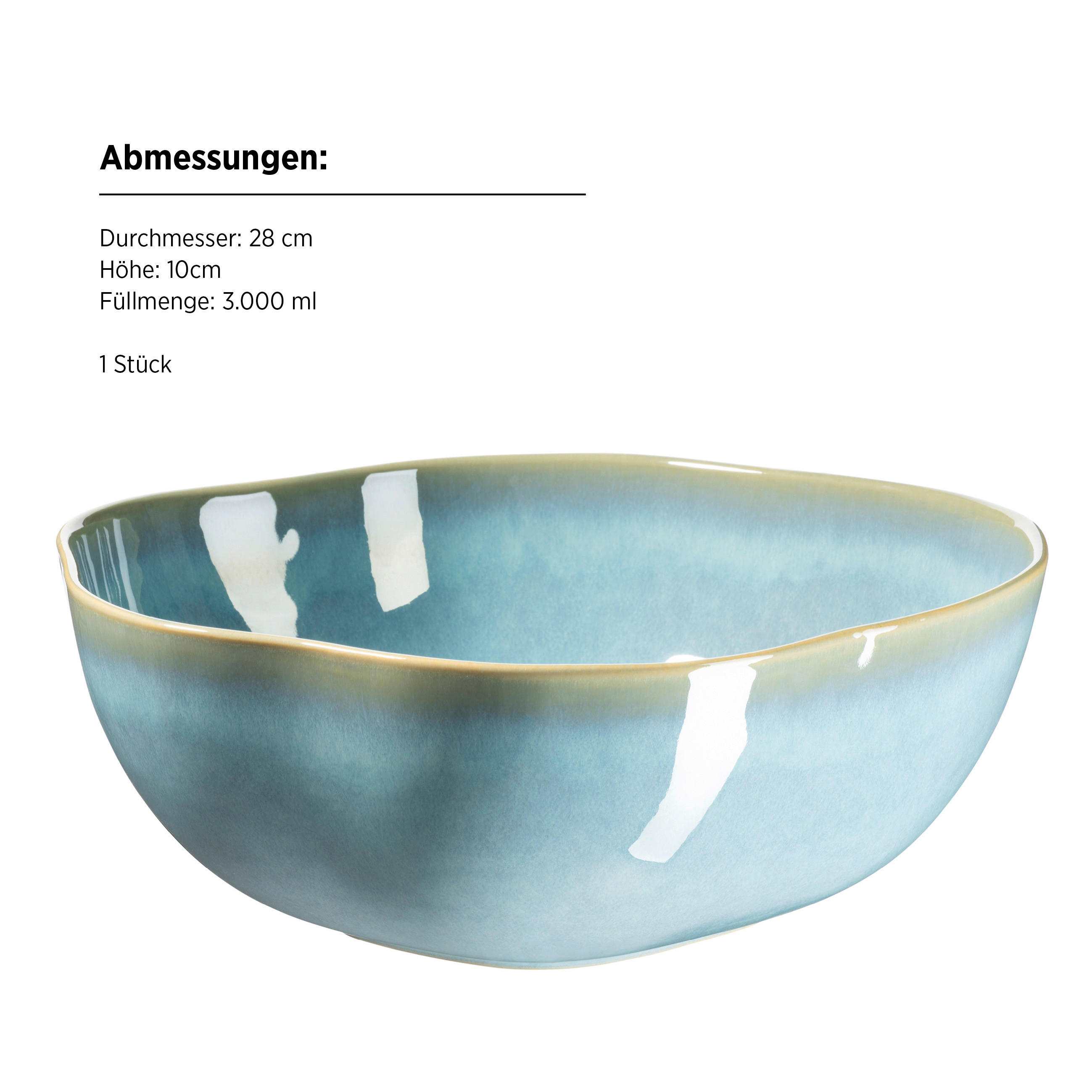 SCHÜSSEL Cordelia   - Grün, Trend, Keramik (28/10cm) - Mäser