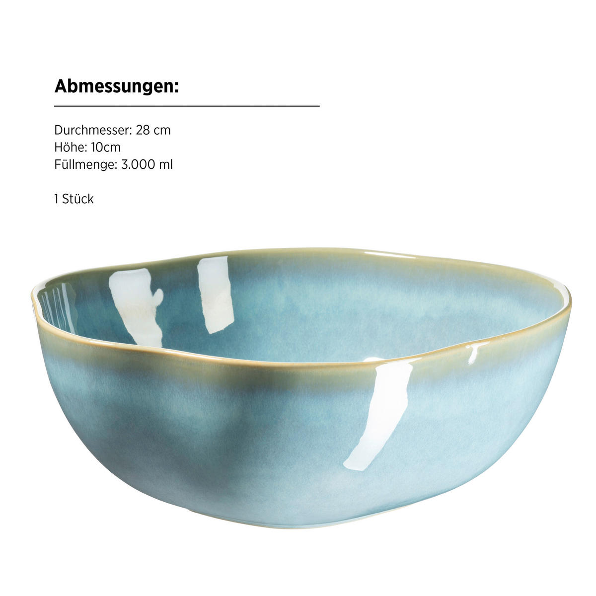 SCHÜSSEL Cordelia   - Grün, Trend, Keramik (28/10cm) - Mäser