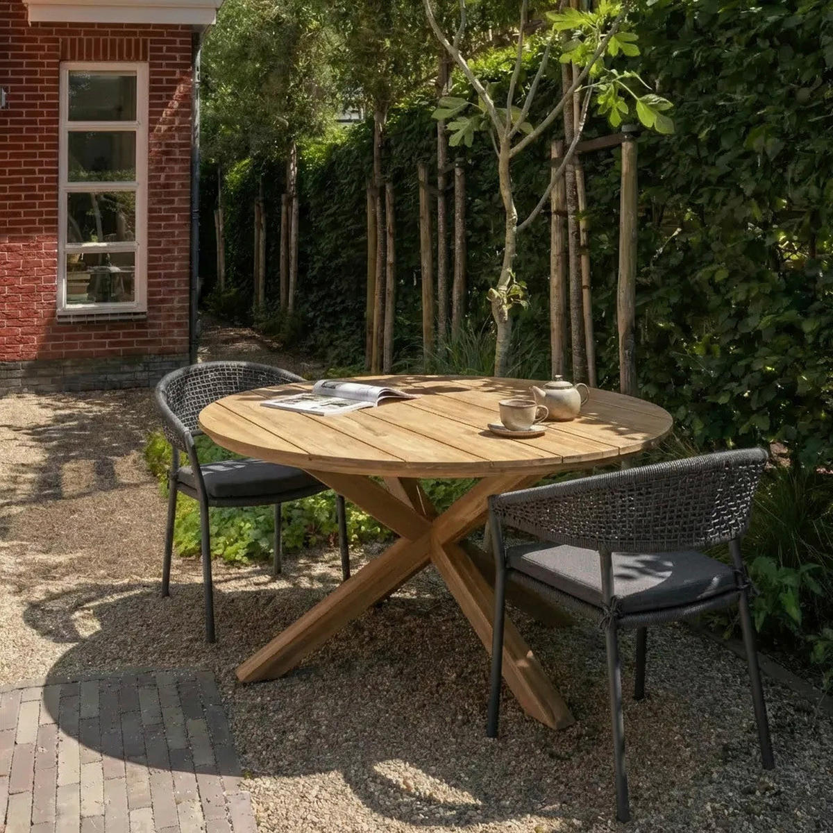 GARTENTISCH 135/135/76 cm Holz rund  - Naturfarben, MODERN, Holz (135/135/76cm) - Livetastic