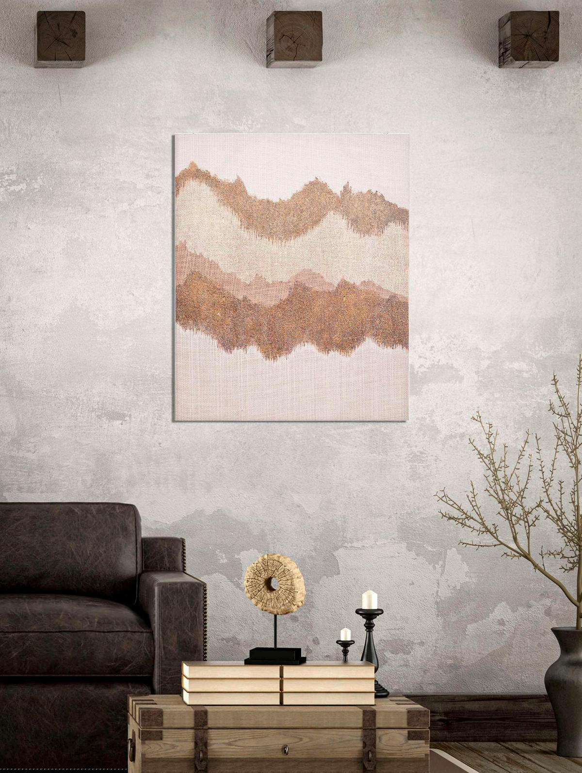 LEINWANDBILD Abstraktes  - Basics, Holz/Textil (80/100/3.7cm)