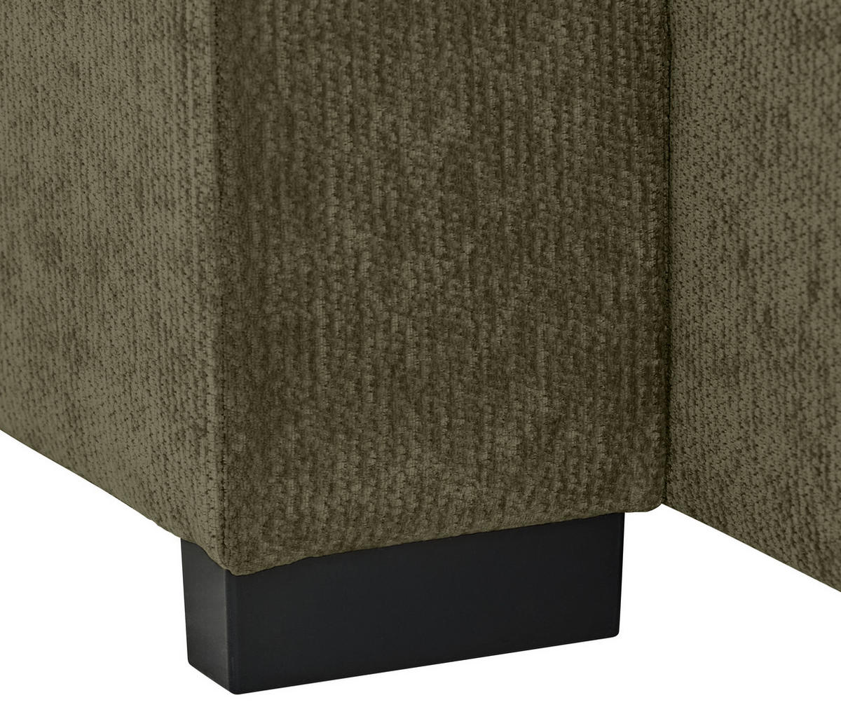 WOHNLANDSCHAFT Olivgrün Chenille  - Schwarz/Olivgrün, KONVENTIONELL, Kunststoff/Textil (140/328/140cm) - Ti'me