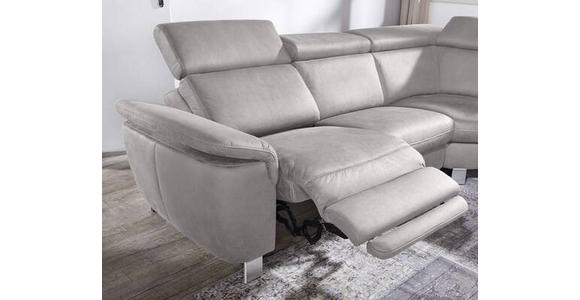 ECKSOFA in Flachgewebe Hellgrau  - Beige/Hellgrau, Design, Textil/Metall (271/242cm) - Cantus