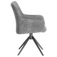 ARMLEHNSTUHL  in Eisen Webstoff  - Schwarz/Grau, Design, Textil/Metall (64/88/60cm) - Novel