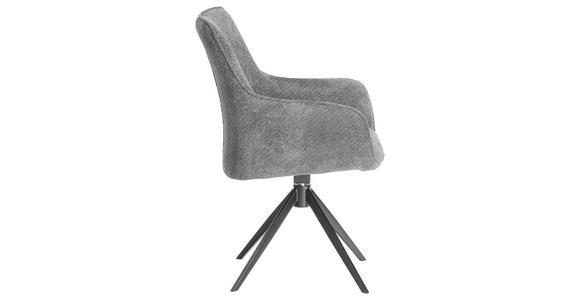 ARMLEHNSTUHL in Eisen Webstoff - Schwarz/Grau, Design, Textil/Metall (64/88/60cm) - Novel