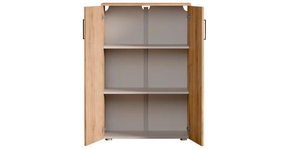 SCHUHSCHRANK 80/120/38 cm  - Eichefarben/Silberfarben, Basics, Holzwerkstoff/Kunststoff (80/120/38cm) - Moderano