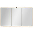 SPIEGELSCHRANK 120/70/20 cm  - Eichefarben/Schwarz, KONVENTIONELL, Glas/Holz (120/70/20cm) - Linea Natura