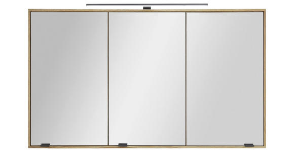 SPIEGELSCHRANK 120/70/20 cm  - Eichefarben/Schwarz, KONVENTIONELL, Glas/Holz (120/70/20cm) - Linea Natura