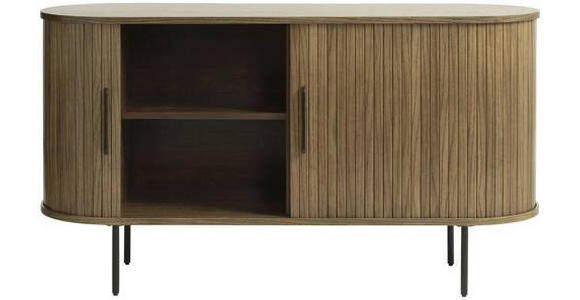 SIDEBOARD 140/76/45 cm  - Eiche dunkel/Schwarz, Trend, Holz/Holzwerkstoff (140/76/45cm) - Xora