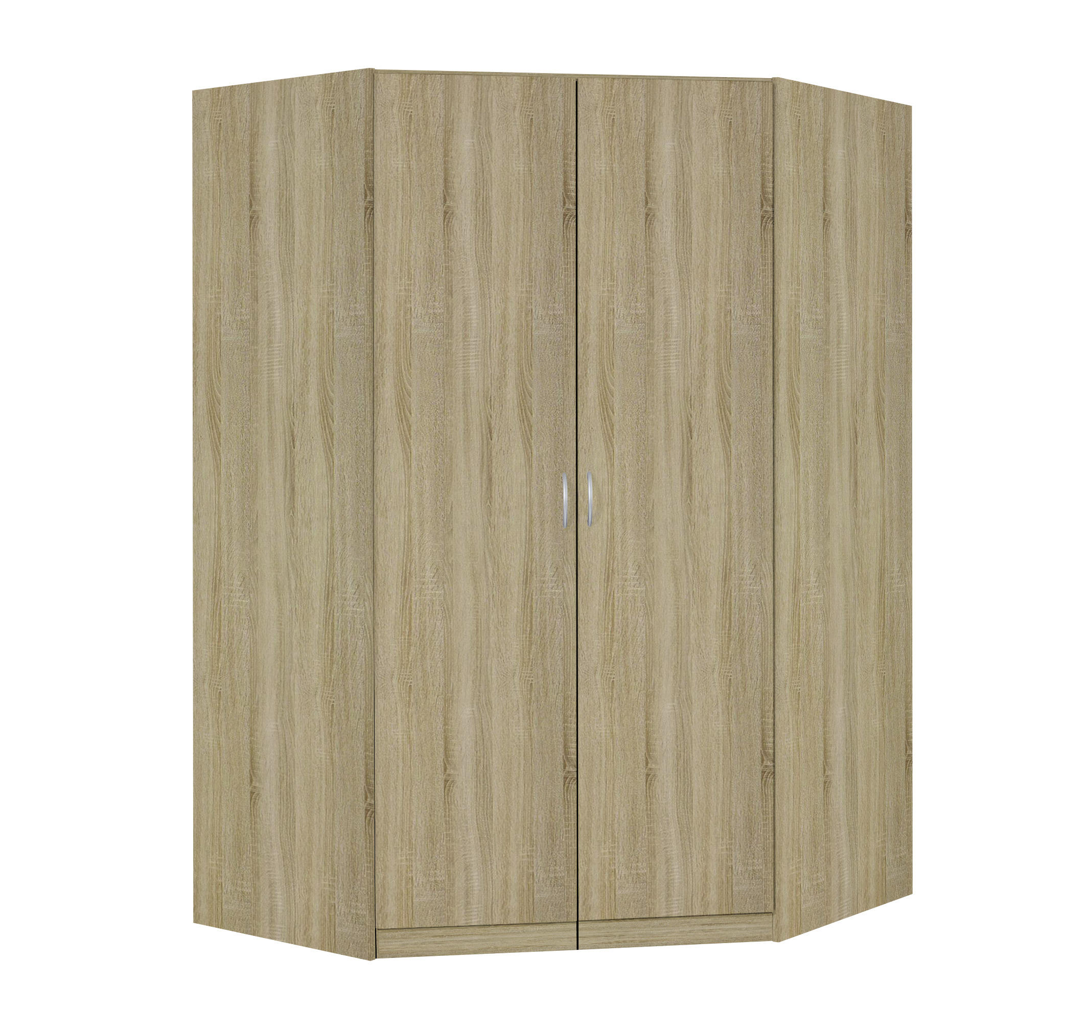 ECKSCHRANK 117/197/52,2 cm  - Silberfarben/Sonoma Eiche, Design, Holzwerkstoff/Kunststoff (117/197/52,2cm) - Boxxx