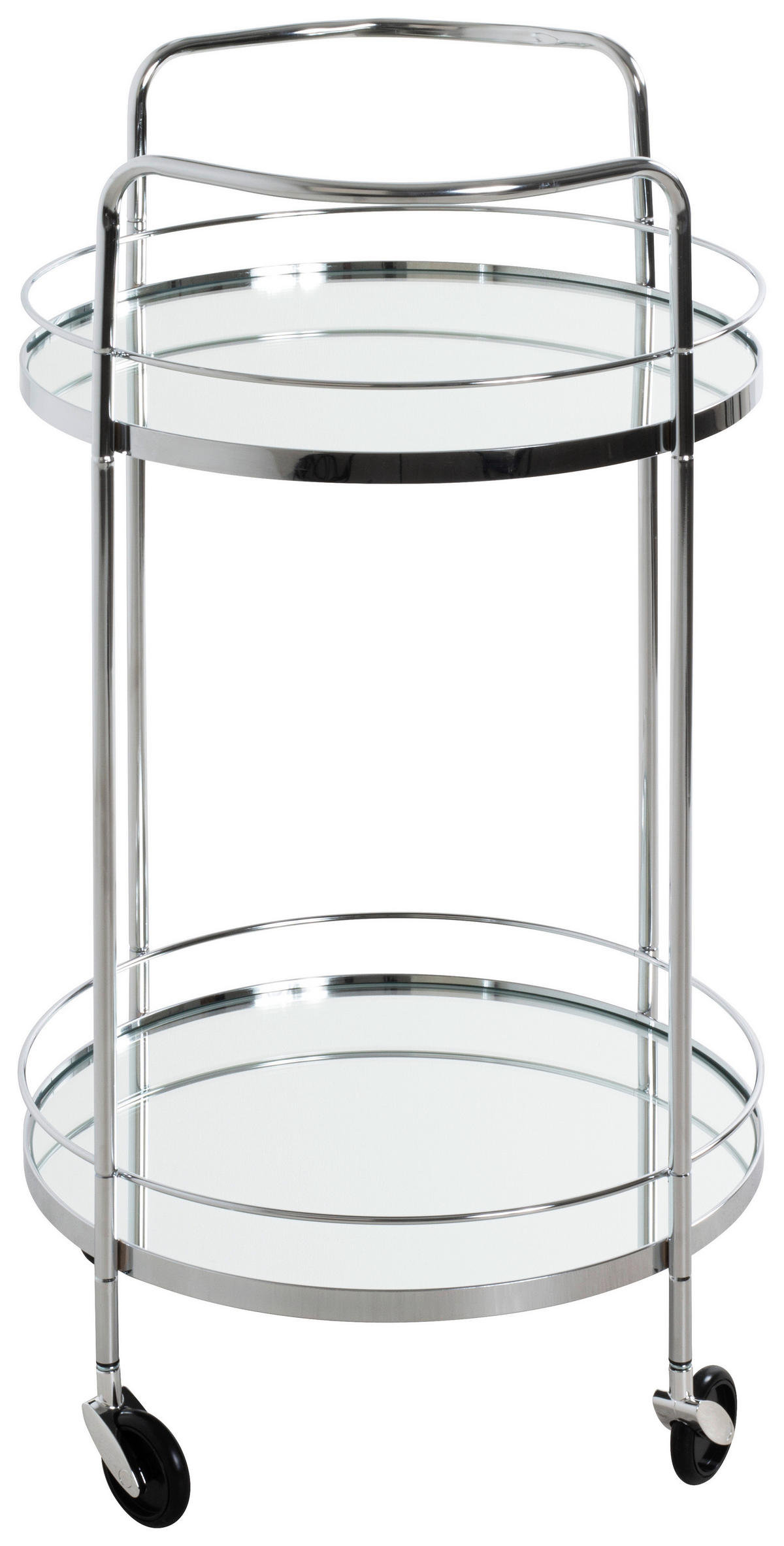 SERVIERWAGEN in Chromfarben  - Chromfarben/Messingfarben, Trend, Glas/Kunststoff (48/48/80cm)