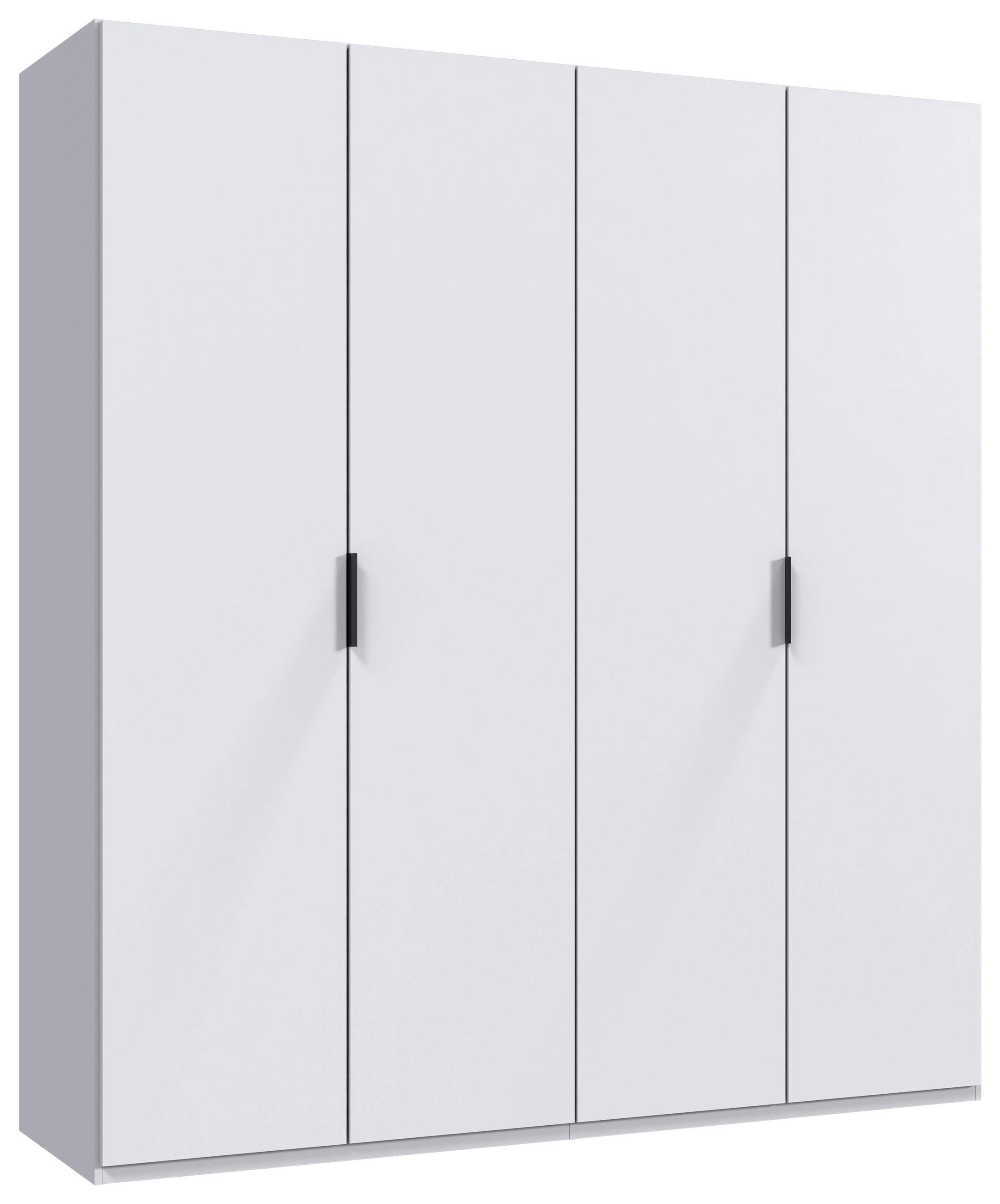 GARDEROB MED VIKDÖRRAR 200/216/58 cm 2-dörrar - vit/svart, Design, trämaterial (200/216/58cm) - Boxxx
