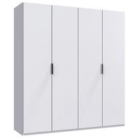 GARDEROB MED VIKDÖRRAR 200/216/58 cm 2-dörrar - vit/svart, Design, trämaterial (200/216/58cm) - Boxxx