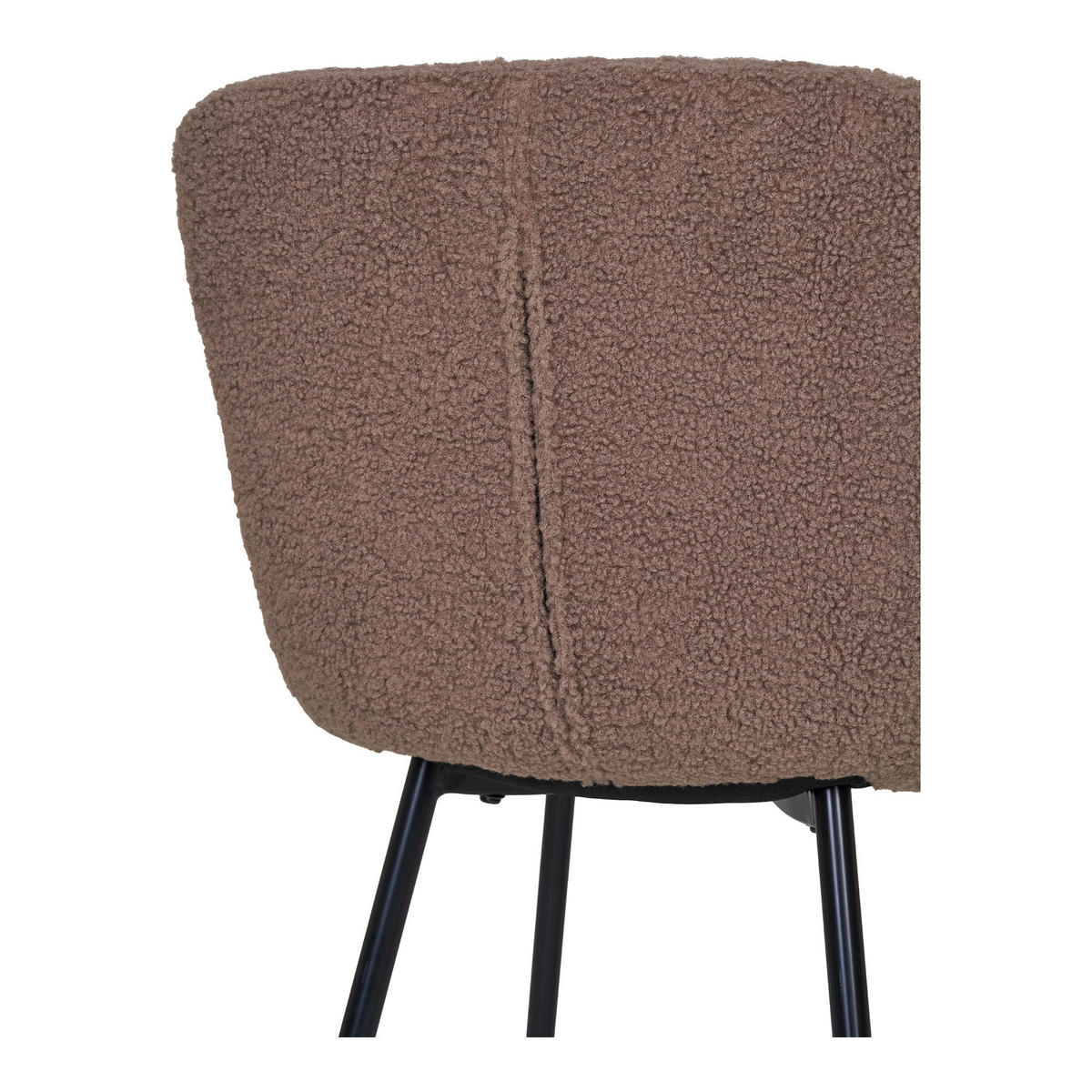 STOLSET 2 styck bouclé  - svart/mörkbrun, Modern, metall/textil (44/81/52cm) - MID.YOU
