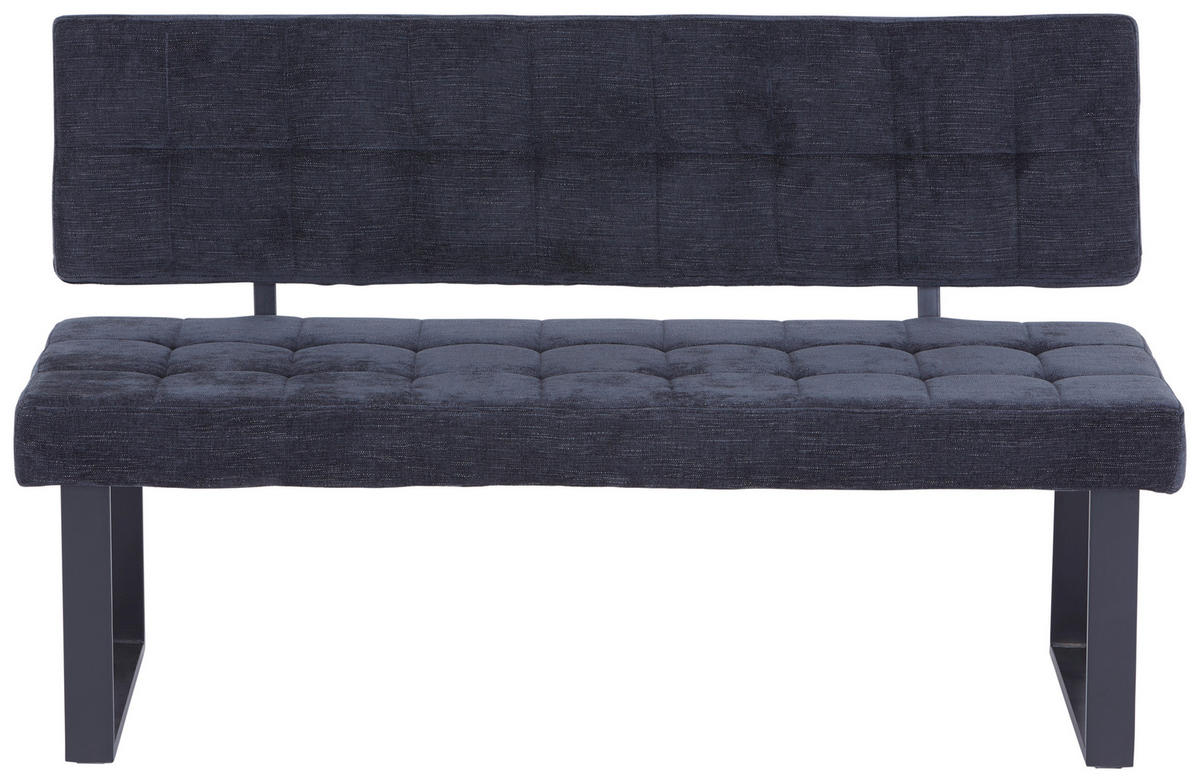 SITZBANK in Metall, Textil Dunkelgrau  - Dunkelgrau/Schwarz, Modern, Textil/Metall (140/85/56cm) - MID.YOU