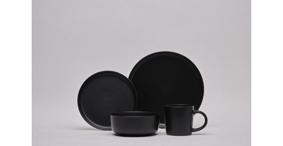 KOMBISERVICE Salerno 16-teilig  - Schwarz, Trend, Keramik - Novel