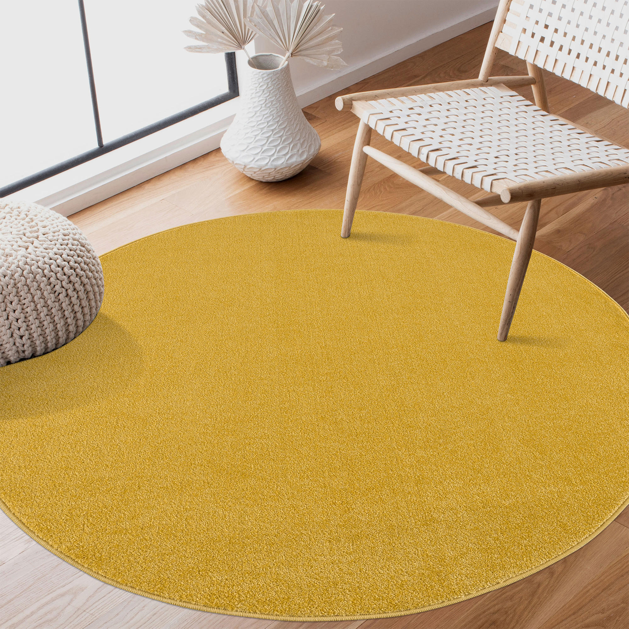 WEBTEPPICH 120 cm Uni Gelb  - Gelb, LIFESTYLE, Kunststoff/Textil (120cm) - Novel