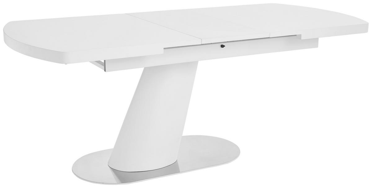 STOL ZA BLAGOVAONICU  bijela, boje oplemenjenog čelika  metal, drvni materijal      - bijela/boje oplemenjenog čelika, Moderno, drvni materijal/metal (160-200/90/76cm) - Livetastic