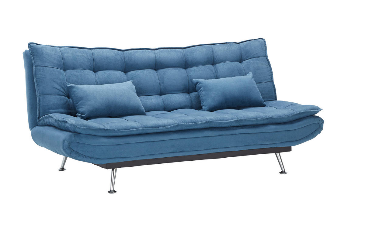 BÄDDSOFFA i flatväv mörkblå  - silver/mörkblå, Basics, metall/trä (196/92/98cm) - Best Price