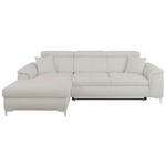 ECKSOFA in Flachgewebe Greige  - Chromfarben/Greige, KONVENTIONELL, Textil/Metall (175/268cm) - Carryhome