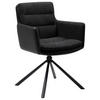 ARMLEHNSTUHL  Sitzfläche 360° drehbar Lederlook, Mikrofaser  - Anthrazit/Schwarz, KONVENTIONELL, Holzwerkstoff/Textil (59/88/63cm) - MID.YOU