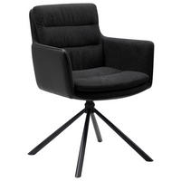 ARMLEHNSTUHL  Sitzfläche 360° drehbar Lederlook, Mikrofaser  - Anthrazit/Schwarz, KONVENTIONELL, Textil/Metall (59/88/63cm) - MID.YOU