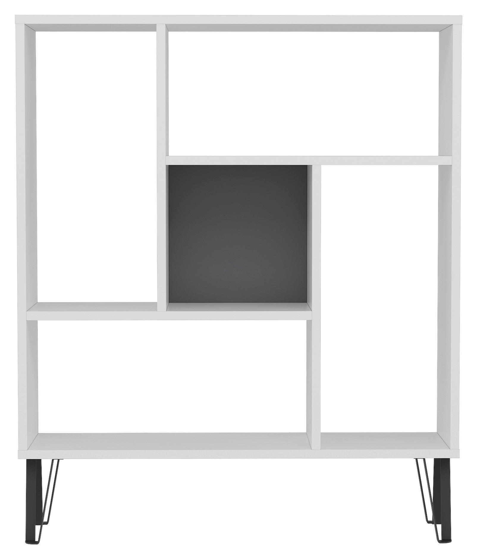 REGAL Anthrazit, Weiß  - Anthrazit/Weiß, Design, Holzwerkstoff (90/107,8/25cm) - Livetastic